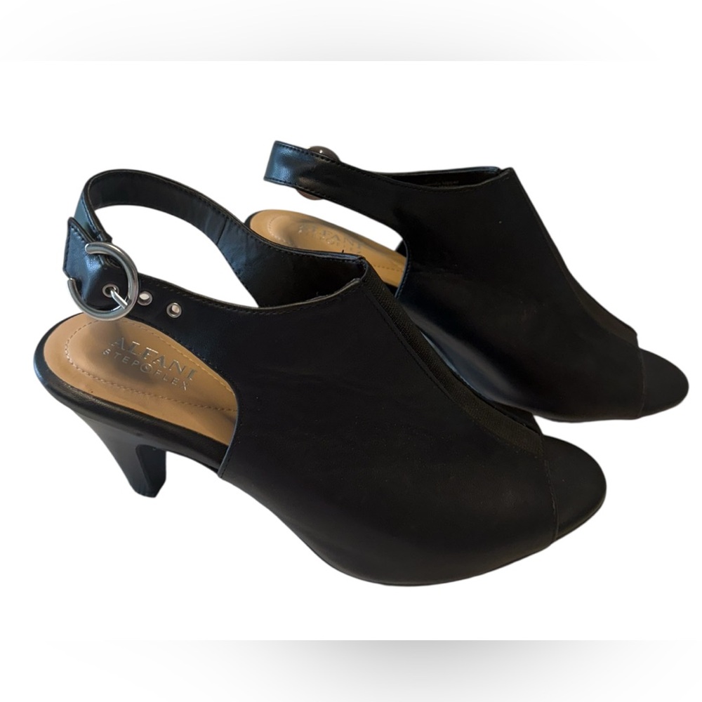 Alfani Black Jalenne Peep -Toe Sling Back Bootie Pumps sz8.5